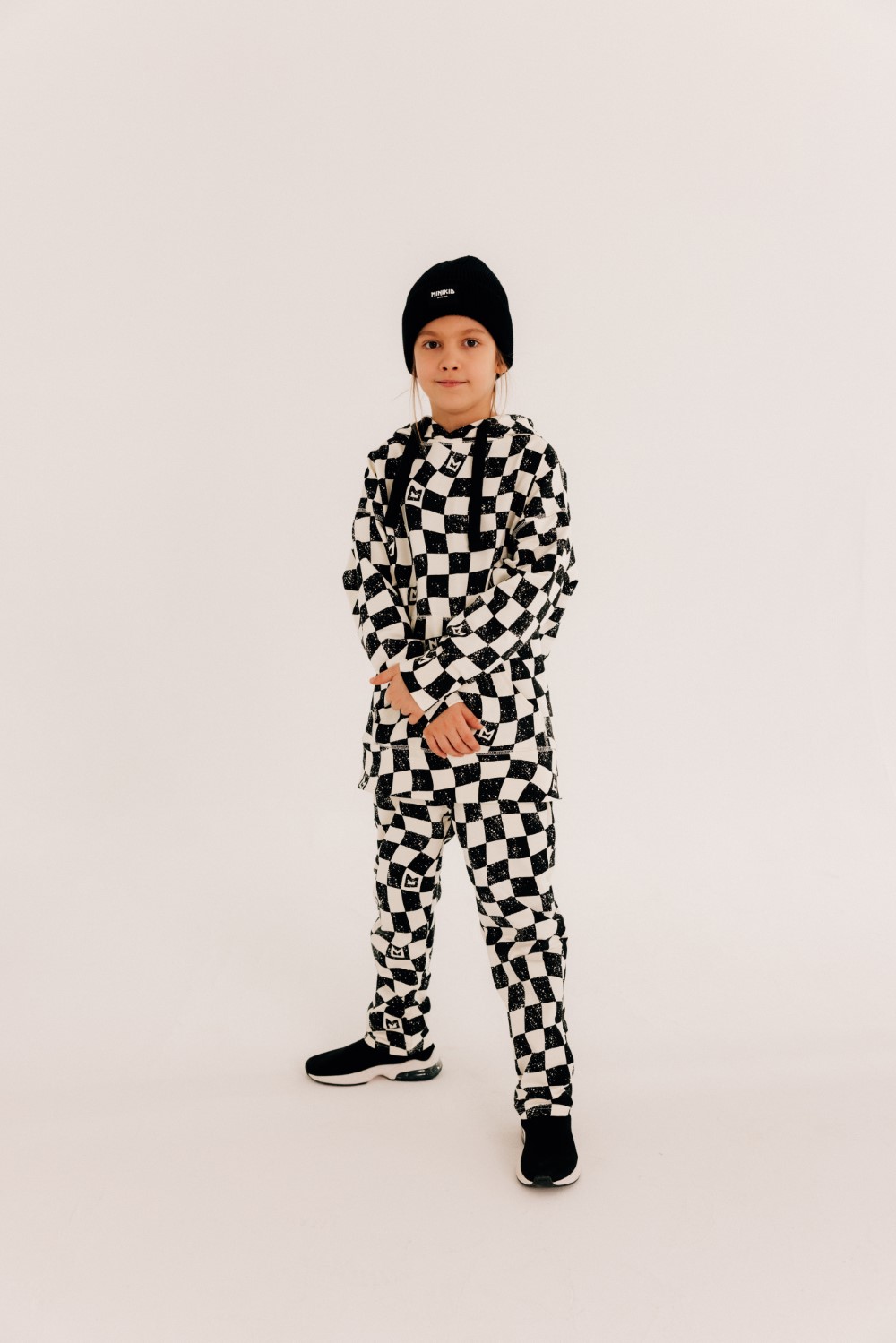 B&W Checkered Hoodie