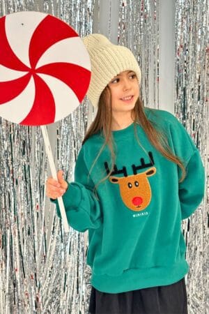 Xmas Green Reindeer Sweatshirt
