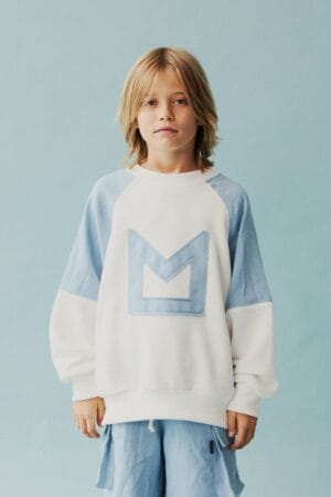 Denim Panel Sweatshirt