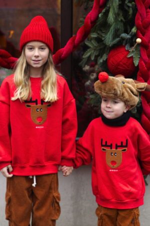 Xmas Red Reindeer Sweatshirt